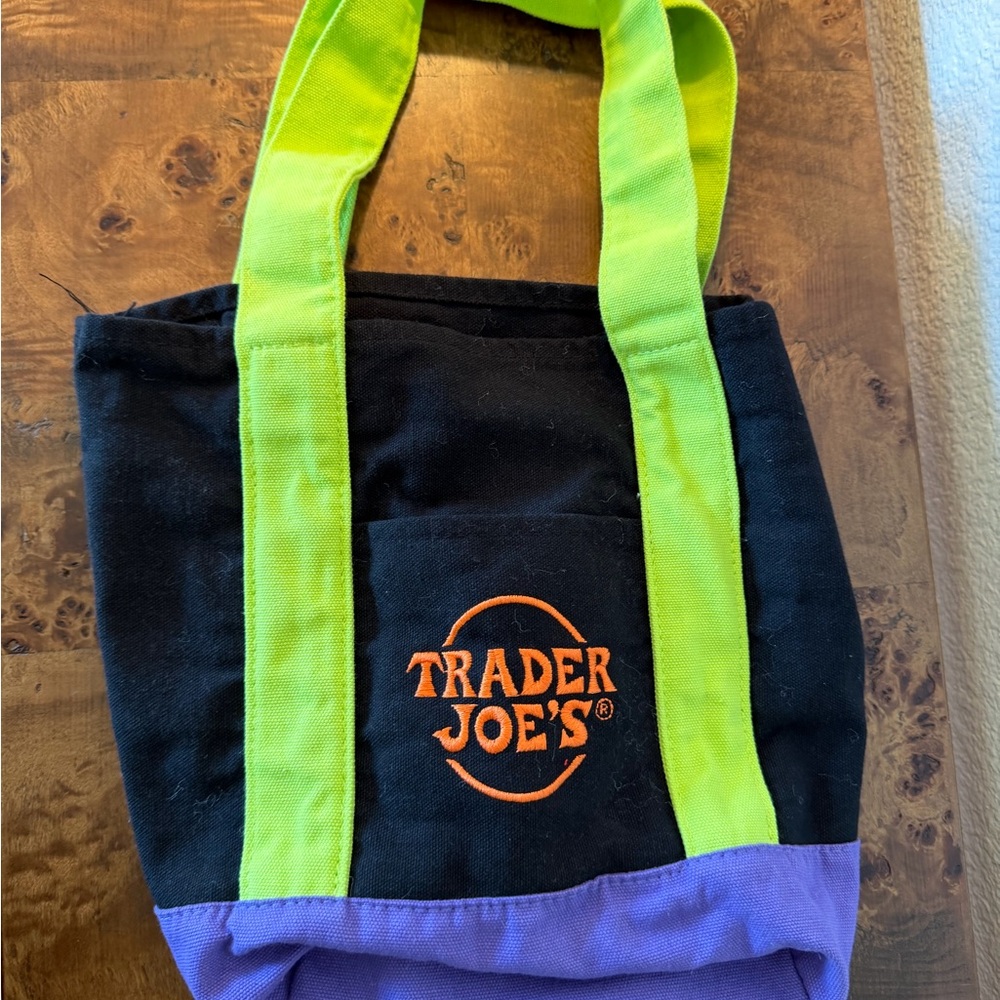 Trader Joe's Black and Purple Satchel